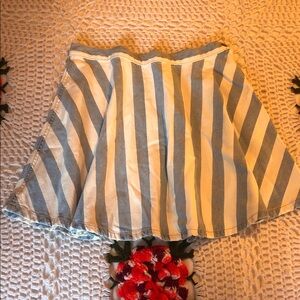 American Apparel Striped Denim Skater Skirt